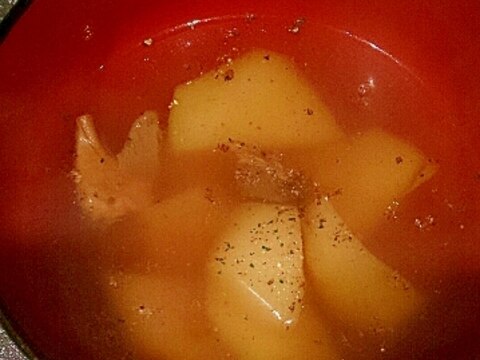 ポルチーニ、ジャガイモのブイヨンスープ